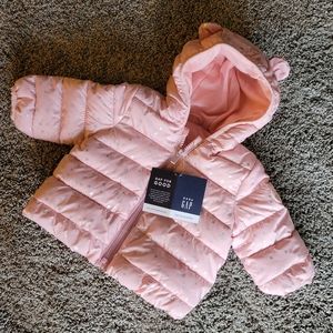 NWT Baby Gap 0-6 month Pink Stars Winter Coat